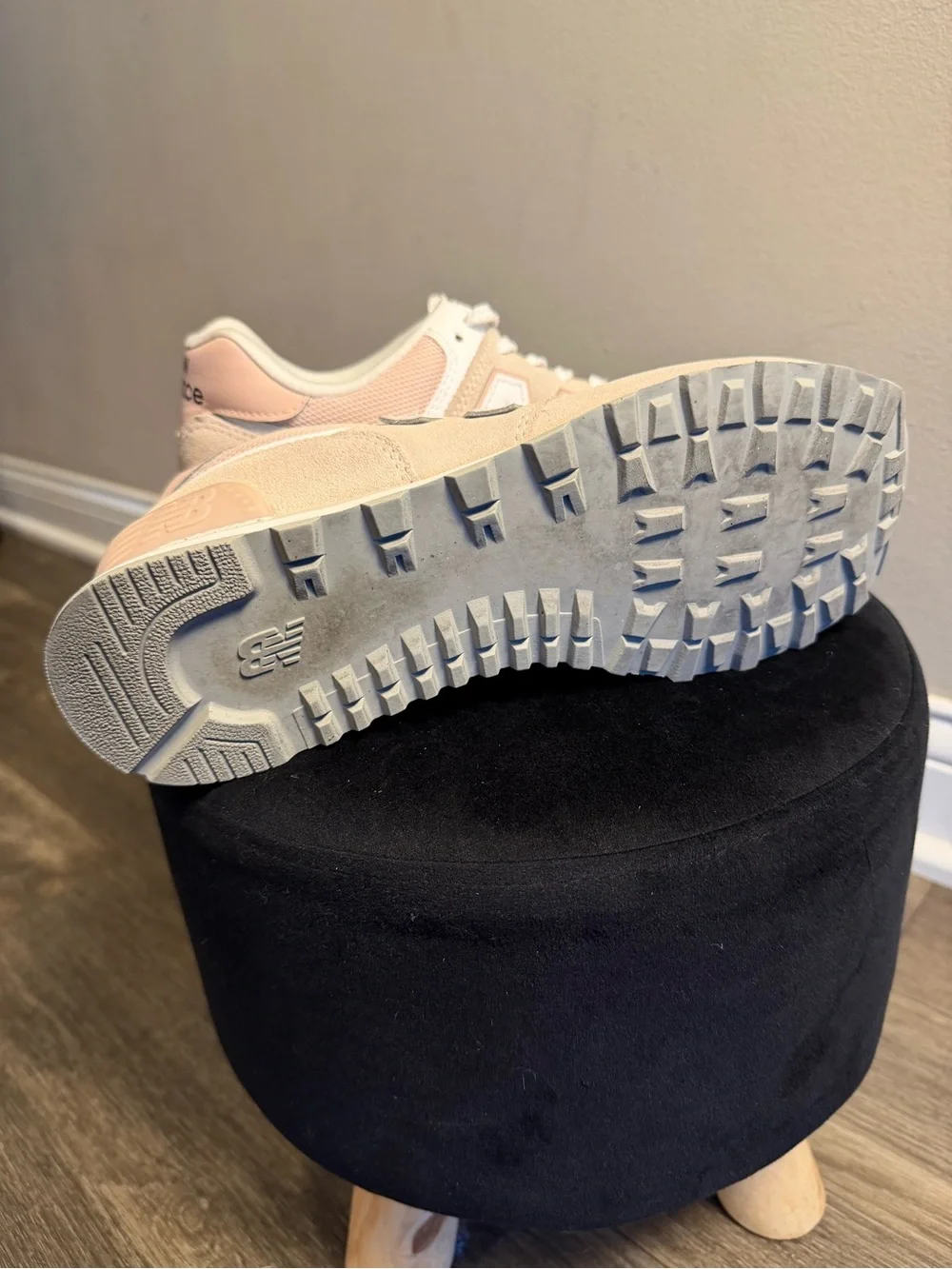 New Balance Pink and White 574-Style Low Top Sneakers